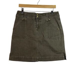 Kuhl Adventure Womens Denim Skirt Olive Green Size 8